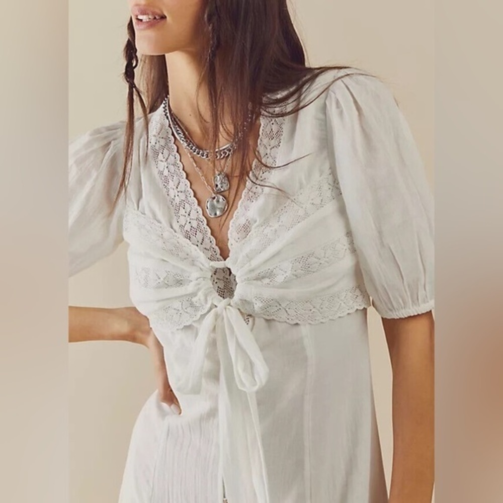 Free People Pink Lace Detail Dress - Picture 3 of 5